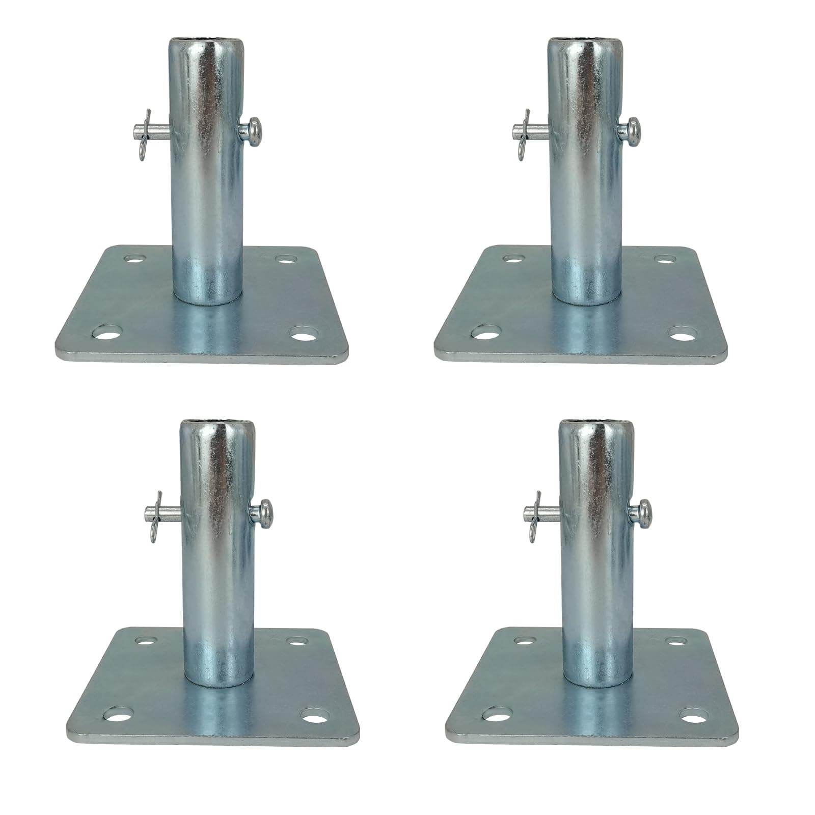 4 PCS Scaffold Base Plates with Pins for Baker Style Scaffolding, Galvanized