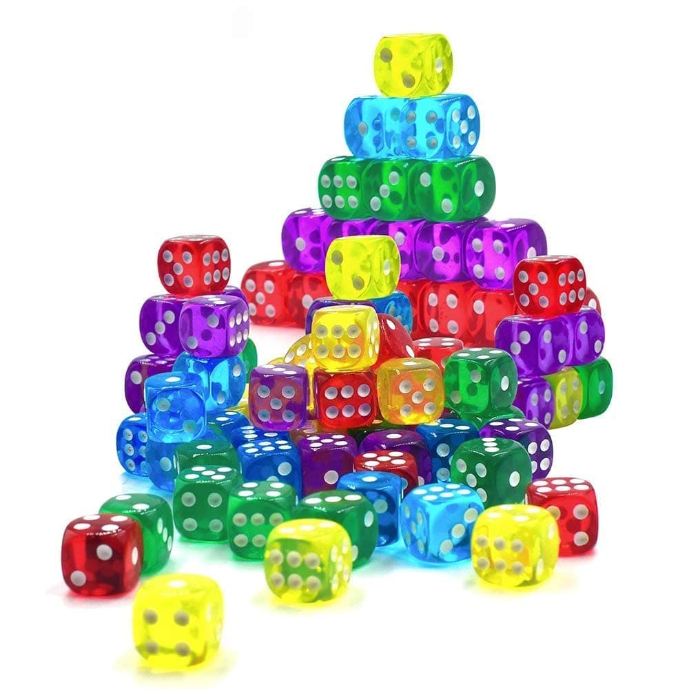 Pack of 30 DICE Six Sided D6 Dice for Playing Board Game and Poker Chip Set Game