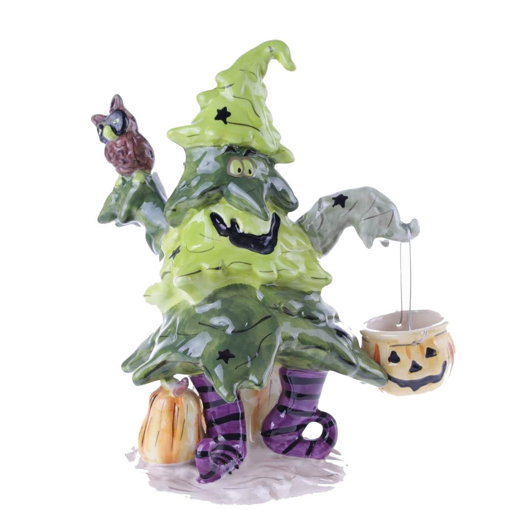 Blue Sky Ceramic, 7" x 10" x 8.5" Halloween Do Not Feed The Tree Ceramic Figurine
