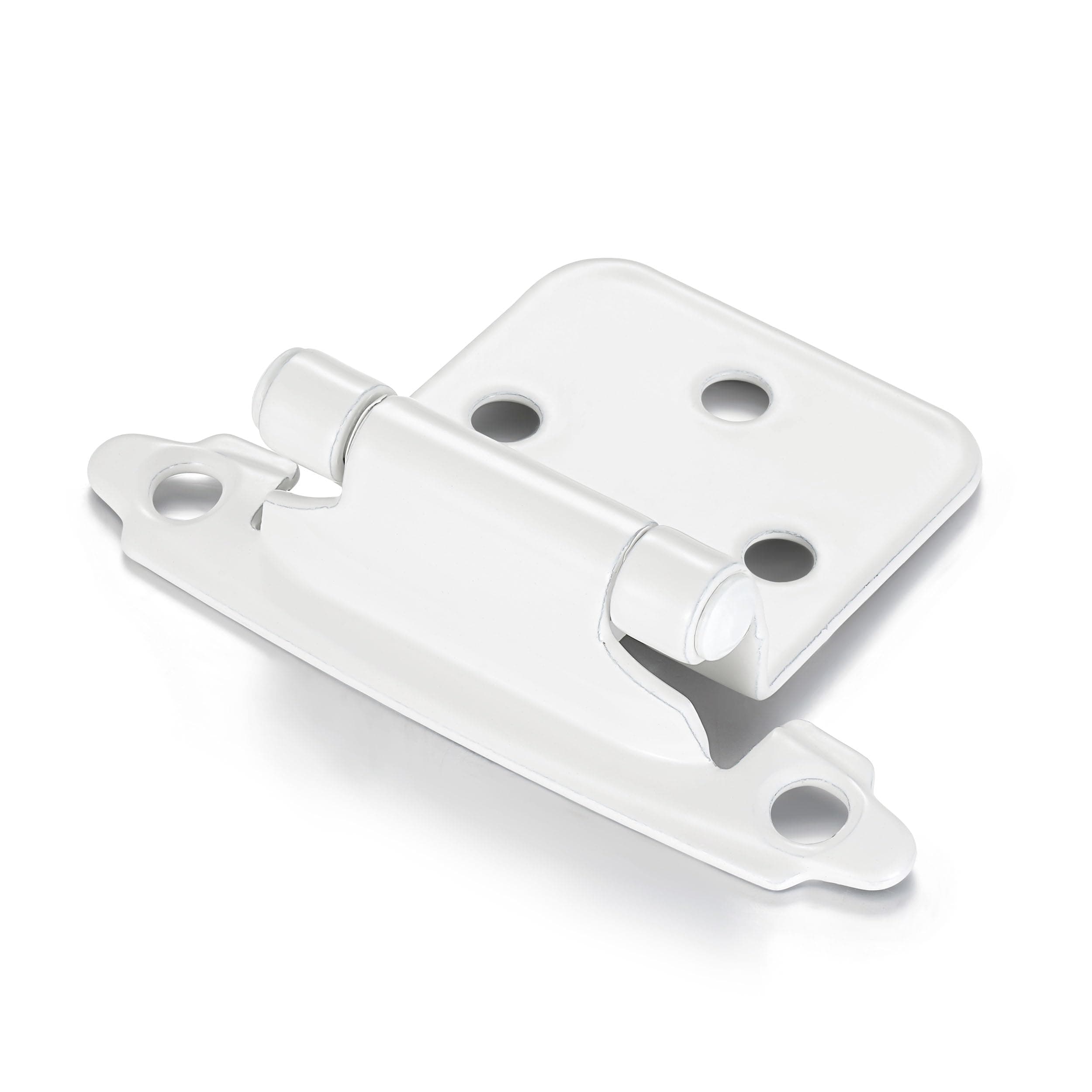 10 Pack (5 Pair) White Self Closing Cabinet Hinges for Kitchen Cabinet Door, 1/2" Overlay (Variable) Semi Concealed Kitchen Cabinet Hinges