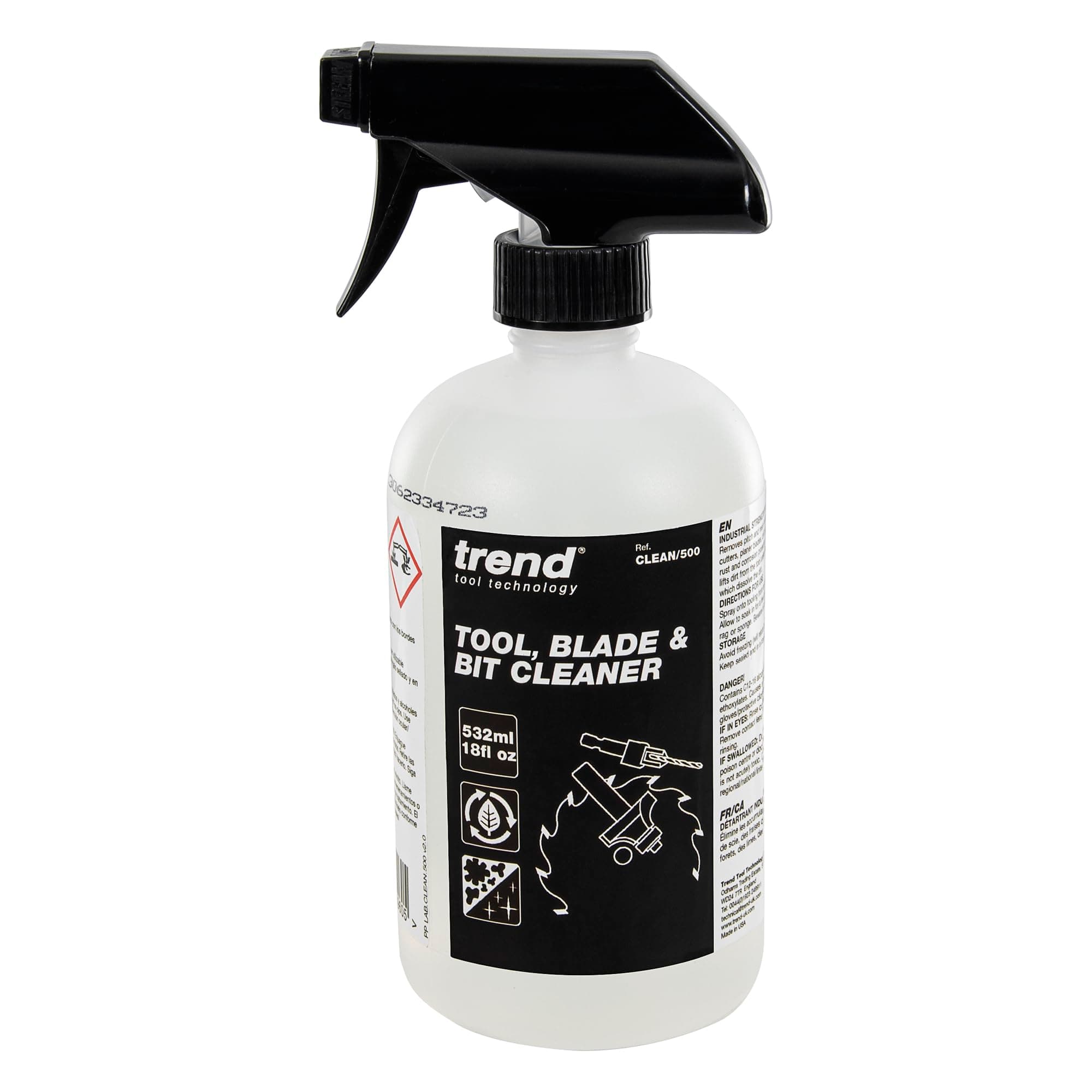 Tool, Blade & Bit Cleaner, 532ml, Resin, Pitch & Rust Remover, Safe Non-Toxic Formula for Workshop Tools, CLEAN/500