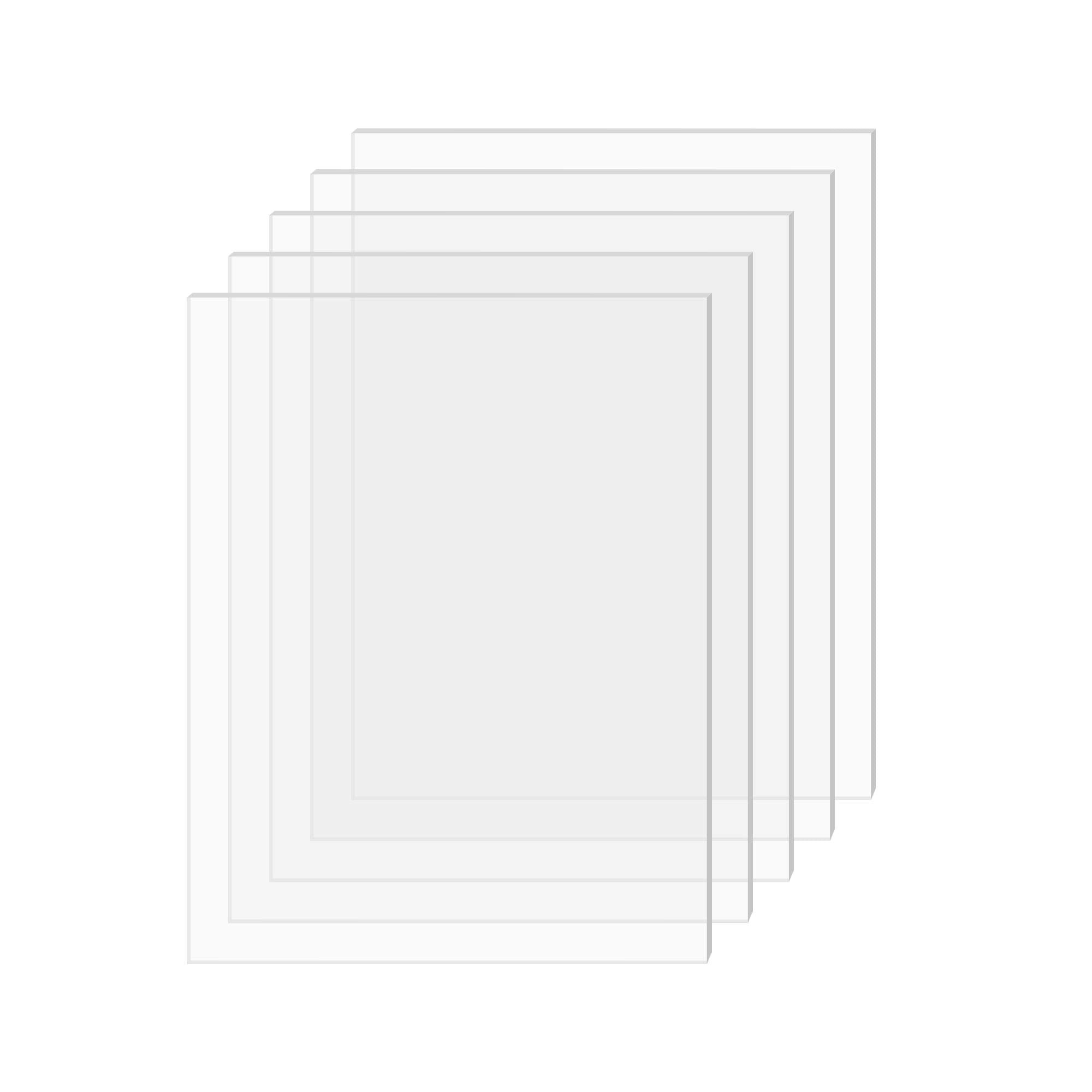 SimbaLux Acrylic Sheet Clear Cast Plexiglass 5” x 7” 0.08” Thick (2mm) Pack of 5 Transparent Plastic Plexi Glass Board with Protective Paper for Photo Frame Replacement, DIY Display Projects, Craft