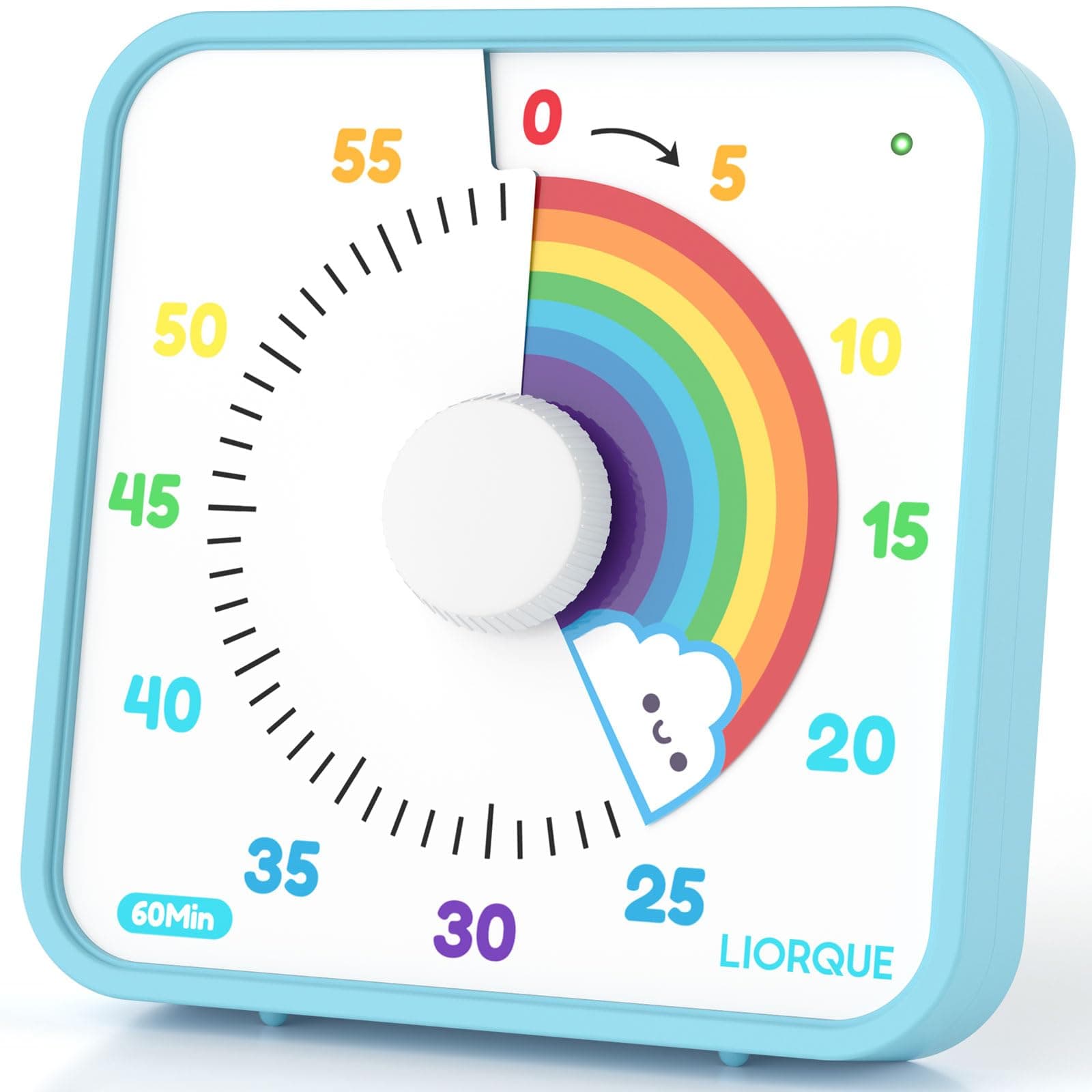 LIORQUE 19CM Large Visual Timer for Kids, Non-Ticking 60 Minute Visual Countdown Timers for Classroom Desk Countdown Clock with Magnetic Backing, Kids Timer Clock(Battery Included)