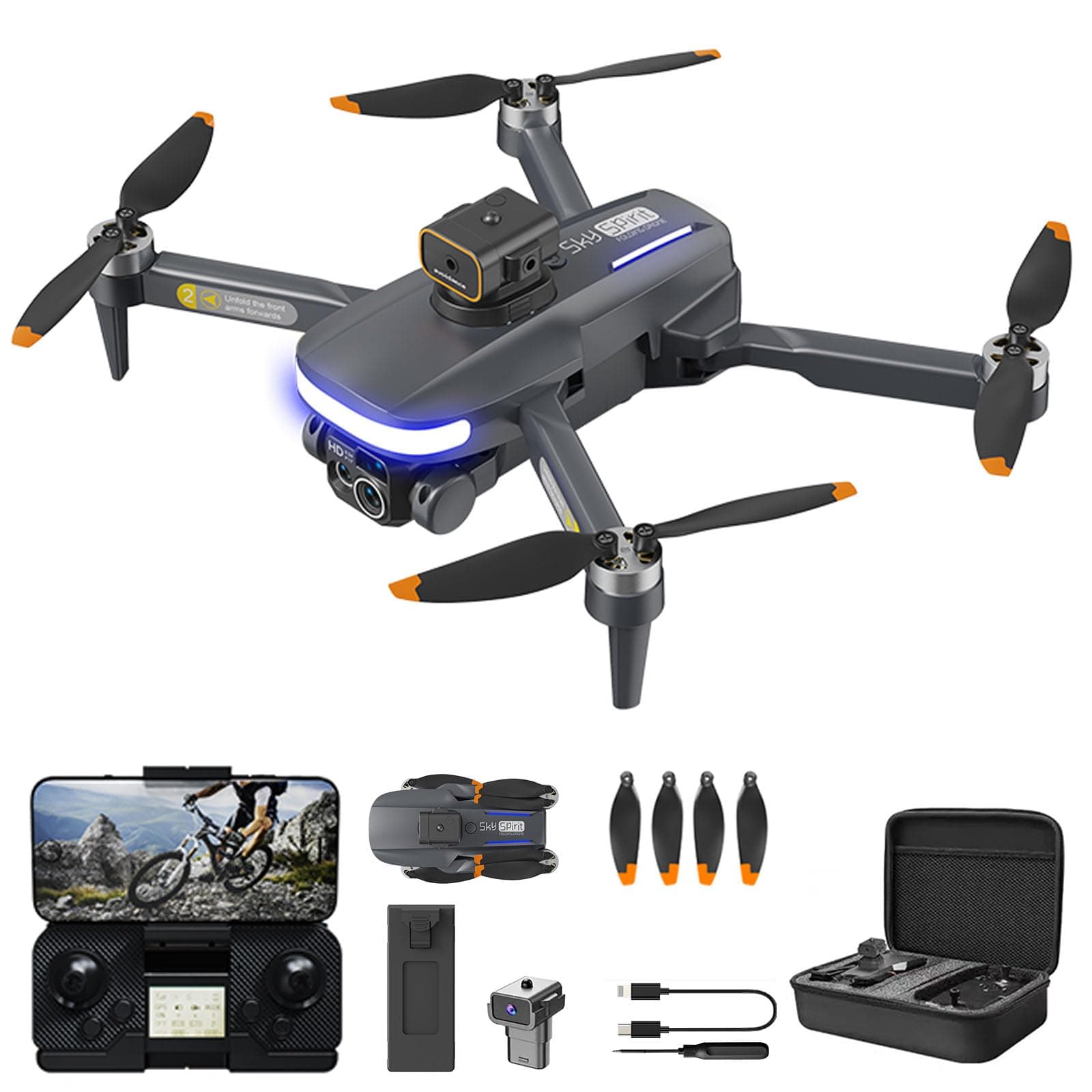 OBEST Mini Drone with 4K Camera, RC Foldable WiFi Drone, 360 ¡ãObstacle Avoidance,Automatic Return,Quadcopter,Headless Mode, 2 Batteries, Children,Adults,Beginner Toys and Gifts