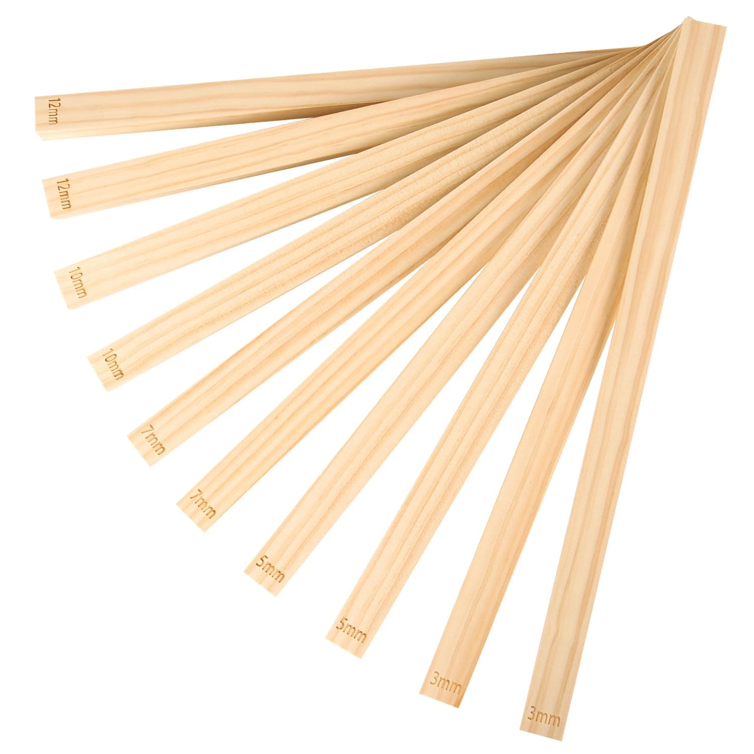 10pcs Pottery Rolling Guide Sticks, 5 Sizes Wooden Clay Tools Rolling Pin Guides Sticks Wooden Rolling Pin Guides for Pottery Polymer Clay Thickness Tool