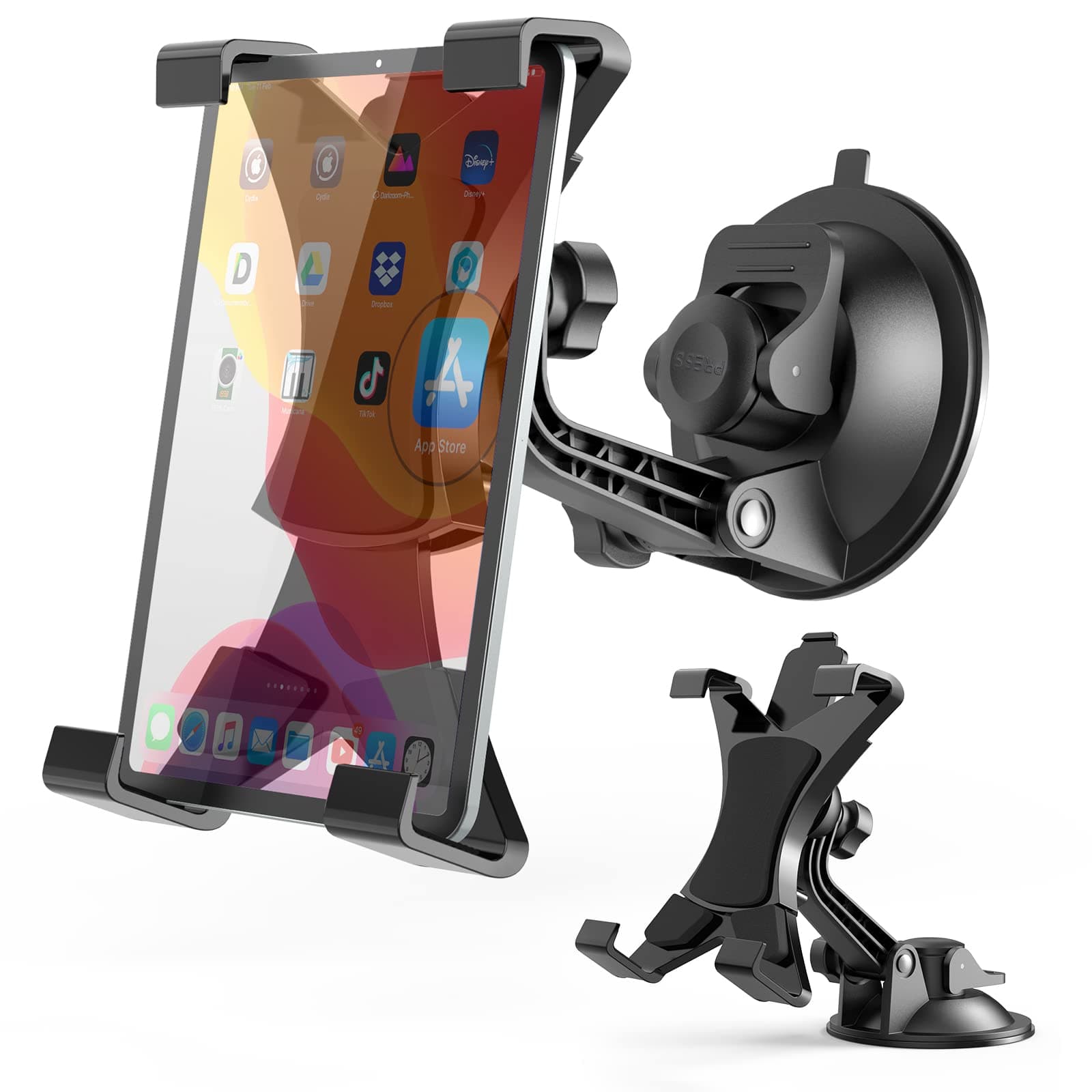 POMILECar Tablet Mount Holder, 360 Degrees Adjustable Tablet Car Mount with Strong Suction Cup Windshield Dashboard Cell Phone Holder for 7"~ 10.5" Tablets,iPad Air/Mini,Samsung Galaxy Tab