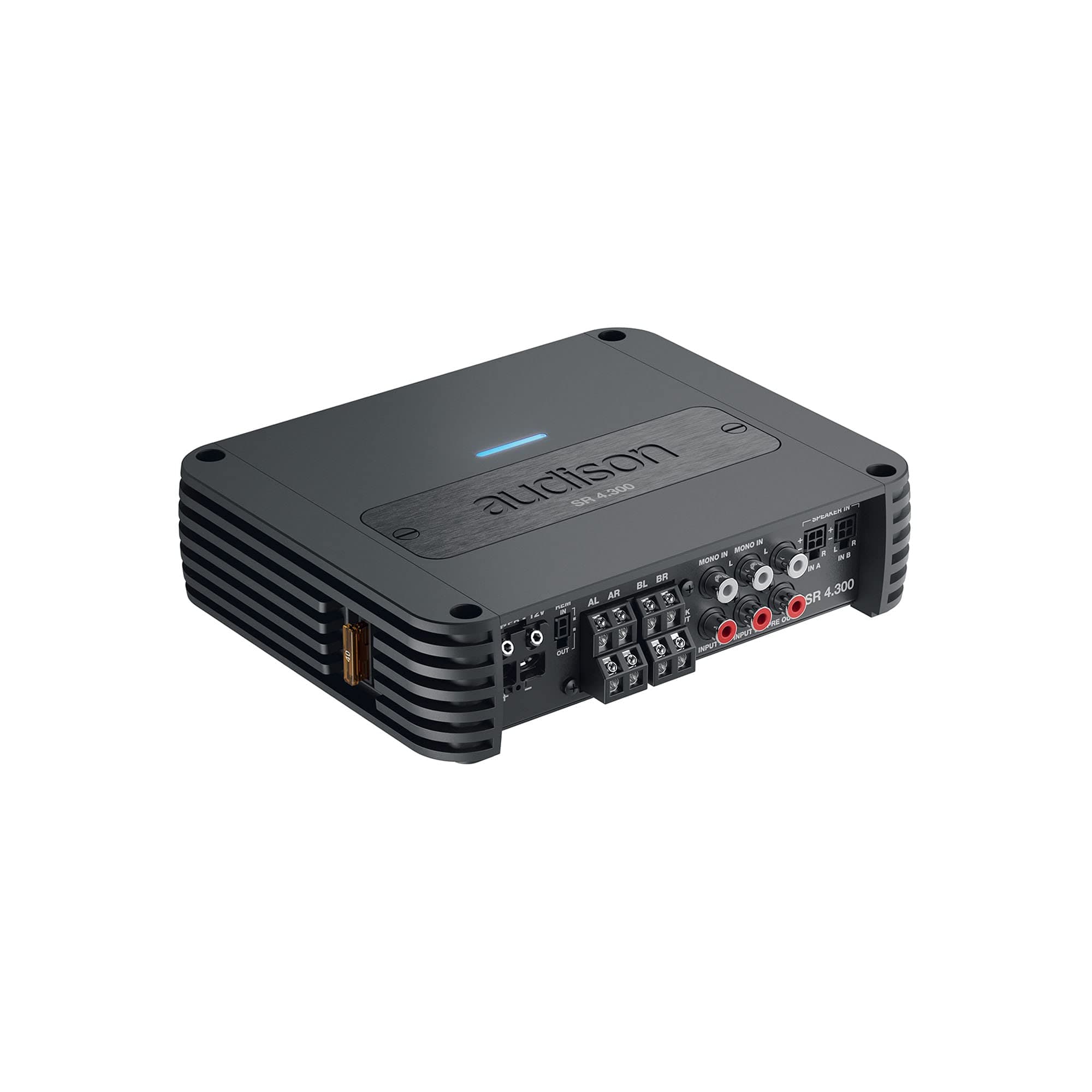 Audison SR 4.300 340W 4-Channel Class D Amplifier (4X 85W (4Ω) | 4X 130W (2Ω) | 1000W (1Ω) / HPF/LPF/Full/Bass Boost)
