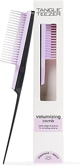 The Ultimate Volumizer Comb, Teasing Comb with Two-Tiered Teeth for Volume & Texture, and All Hair Types, Lilac & Black