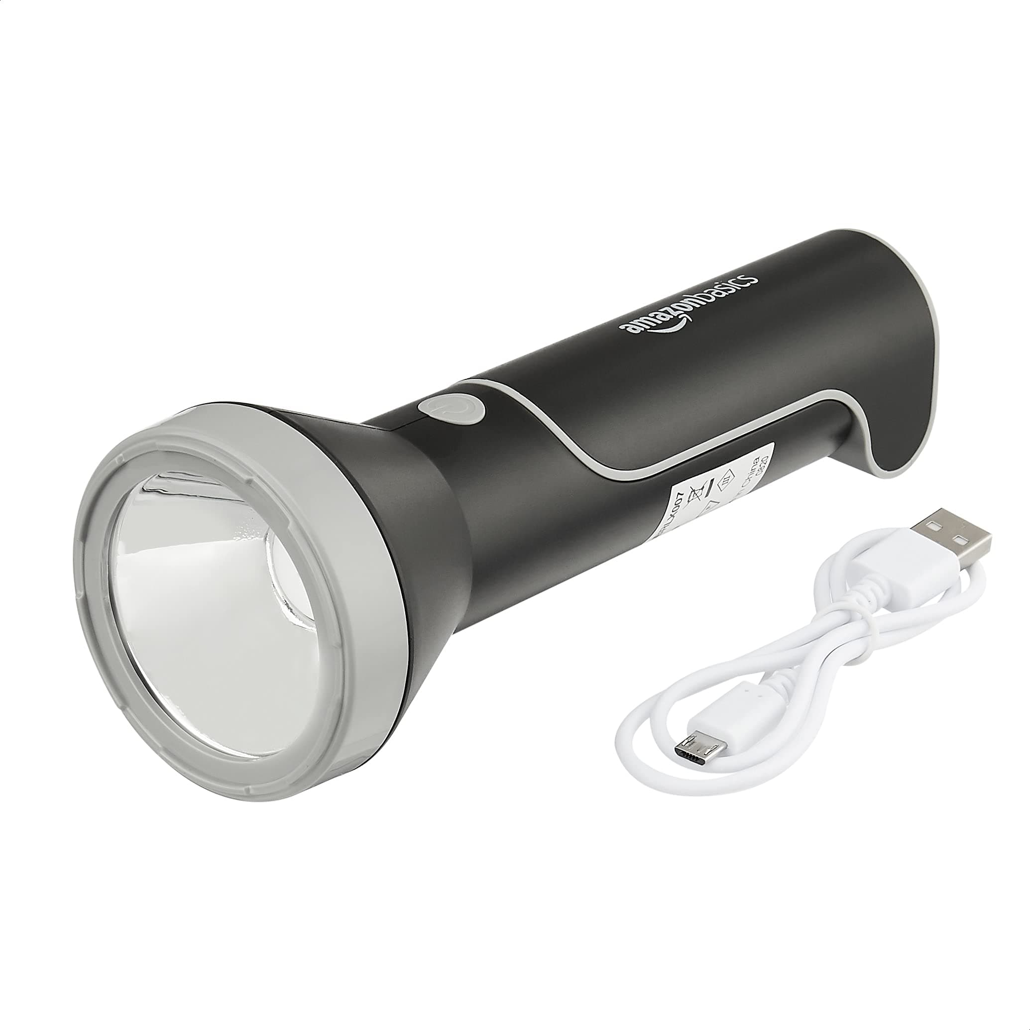 AmazonBasics 2 in 1 Rechargeable Torch and Table Light, Black, LED