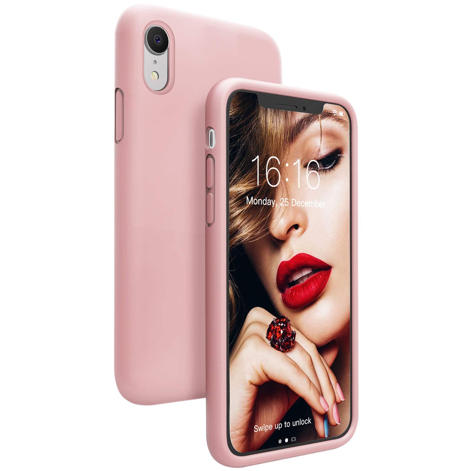JASBON Case for iPhone XR,Silicone Phone Case Full Protective Phone Replacement 6.1inch Cover for iPhone XR-Sand Pink