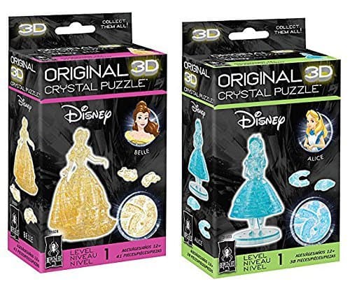 Bepuzzled Original Alice and Belle 3D Crystal Puzzle Bundle - Set of Two Puzzles