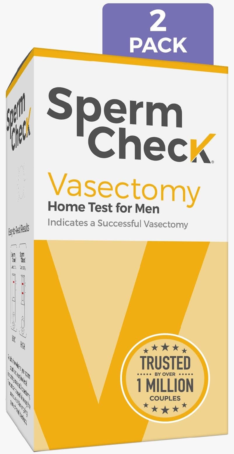 SpermCheck Vasectomy Home Test Kit - Check Sperm Count Post Vasectomy - 2 Pack - Easy to Read, Private - 98% Accuracy - FSA HSA Eligible - FDA Cleared