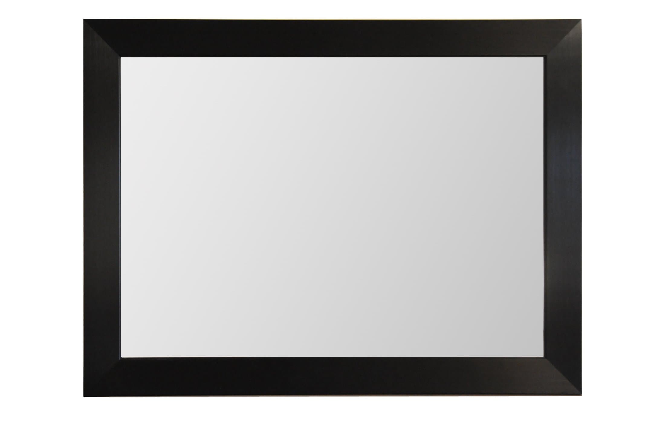 Wood Frame Modern Mirror, Square, Espresso/Black Finish