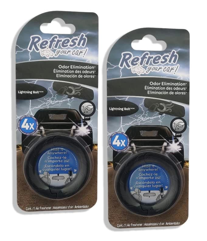 Refresh Your CarDiscrete Odor Eliminating Ring (Lightning Bolt, 2 Packs)