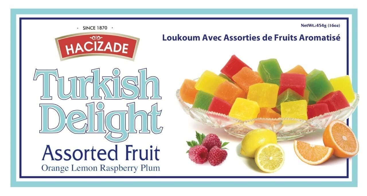 Turkish Delight Assorted Fruit Candy, Rose, Mint, Lemon and Orange, 16 Ounce