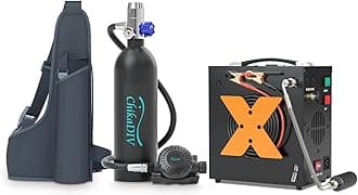 Mini Scuba Tank, 1L Lung Tank Underwater Breathing for Snorkeling & Scuba Diving Tank for Exploration Emergency