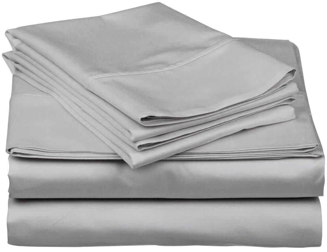 [hachette] 400 THREAD COUNT 100% EGYPTIAN COTTON FITTED SHEET SUPER KING SIZE GREY SILVER 400TC 9" DEPTH