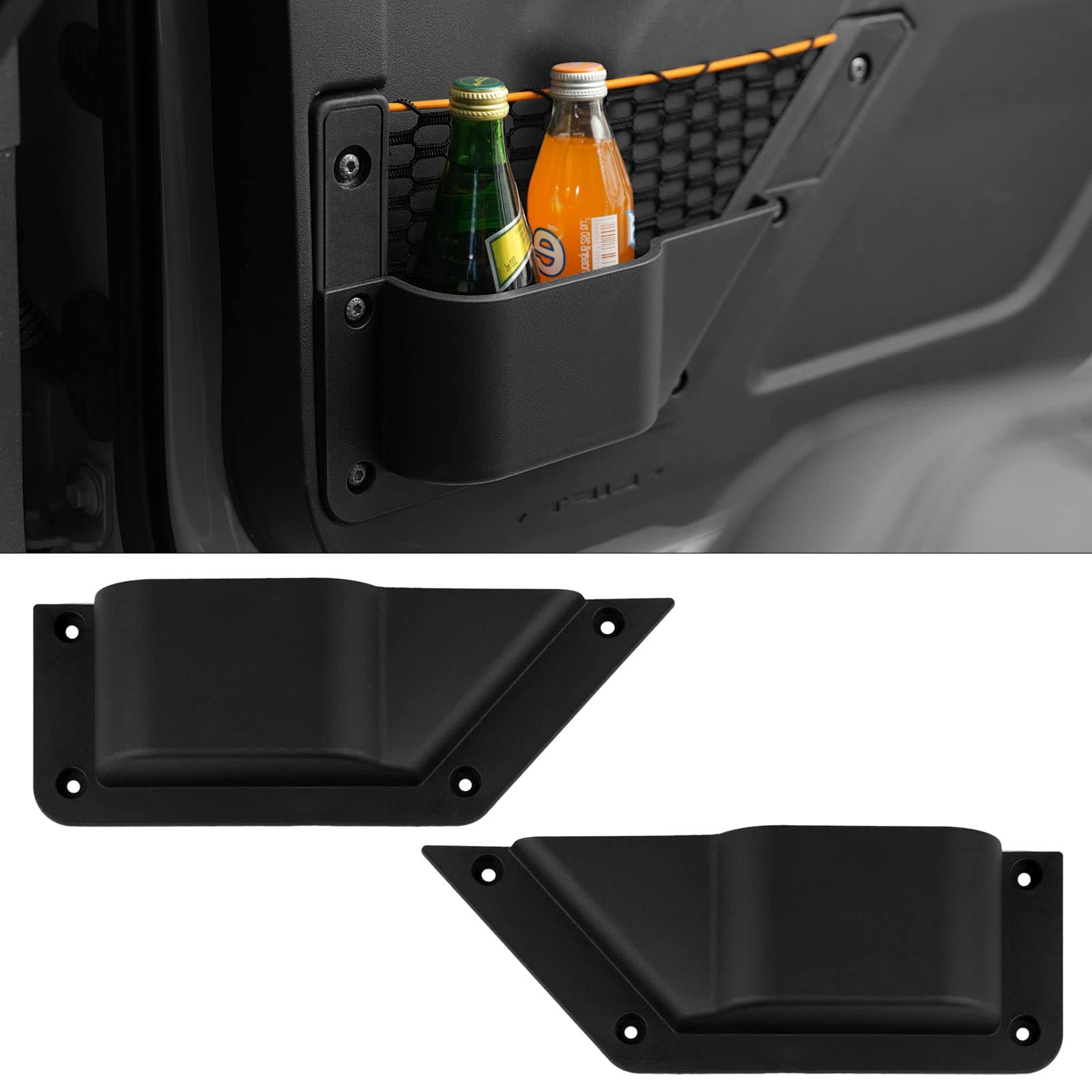 Front Door Storage Pockets Front Door Side Organizer Box Ford Bronco Storage Expansion Interior Accessories, Door Cup Holder, Compatible for Ford Bronco 2021 2022 2023 2/4 Doors，2 PCS