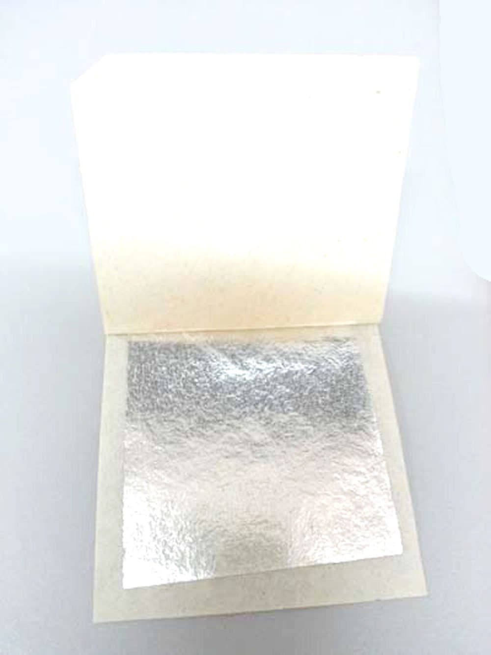 10 Sheets 24 Karat Real Silver Leaf for Cooking, Art Framing 999/1000 (SilverLeaf)
