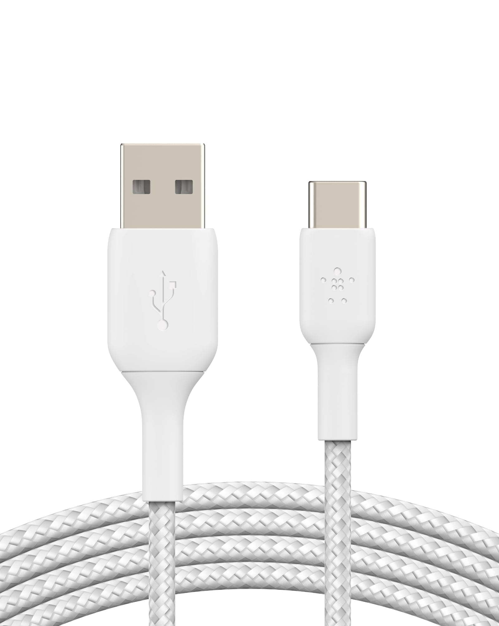 USB A to USB C Cable, 3.3ft, 15W - Type C Charger, iPhone Charger Cord, Soft, Braided, Flexible for iPhone 17 & 16, Galaxy S25, Pixel 10, iPad Pro, Airpods Pro, Switch & More - White