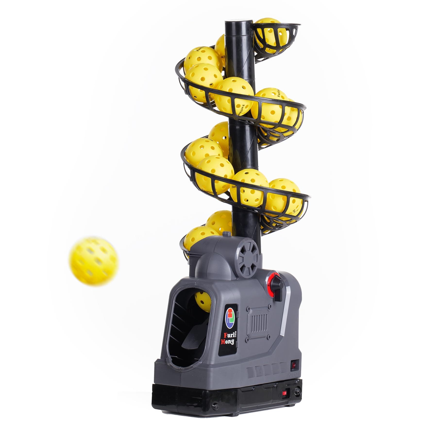 - 681PBH Pickleball Machine with Auto Swing, 3 Angles & 4 Speeds Adjustable, Portable Pickleball Launcher for Indoors & Outdoors Practice, Powered by Power Bank/Batteries/AC Power, for Beginners