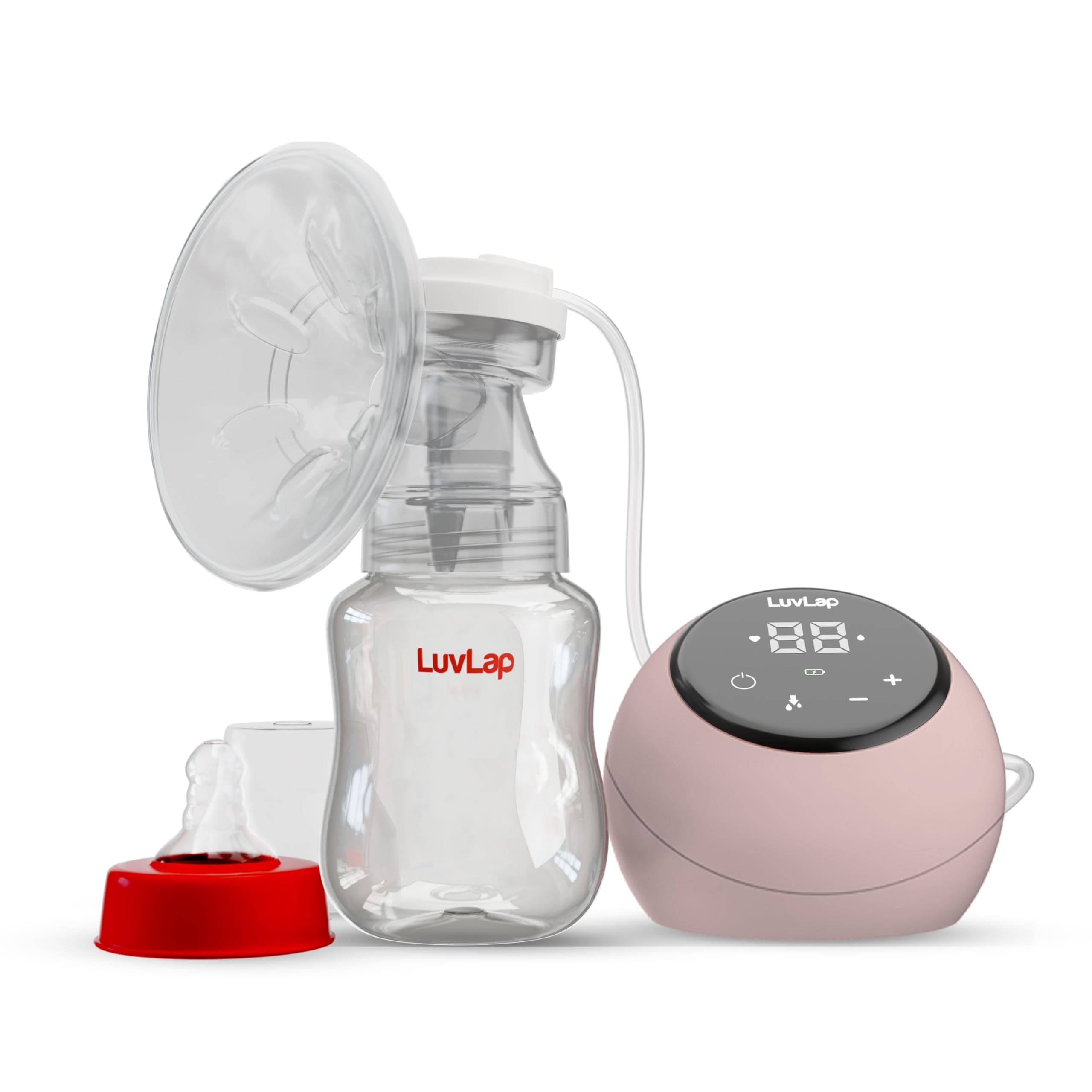 Luv Lap Adore Electric Breast Pump with 2 Phase Pumping, Rechargeable Battery, 2pcs Breast pads free, Soft & Gentle, BPA Free
