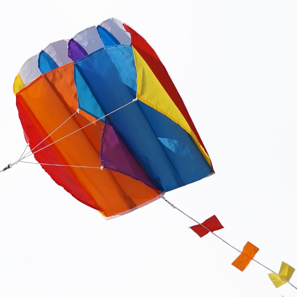 Besra Colorful Parafoil Kite with Long Tail Easy to Fly Outdoor Fun Sports