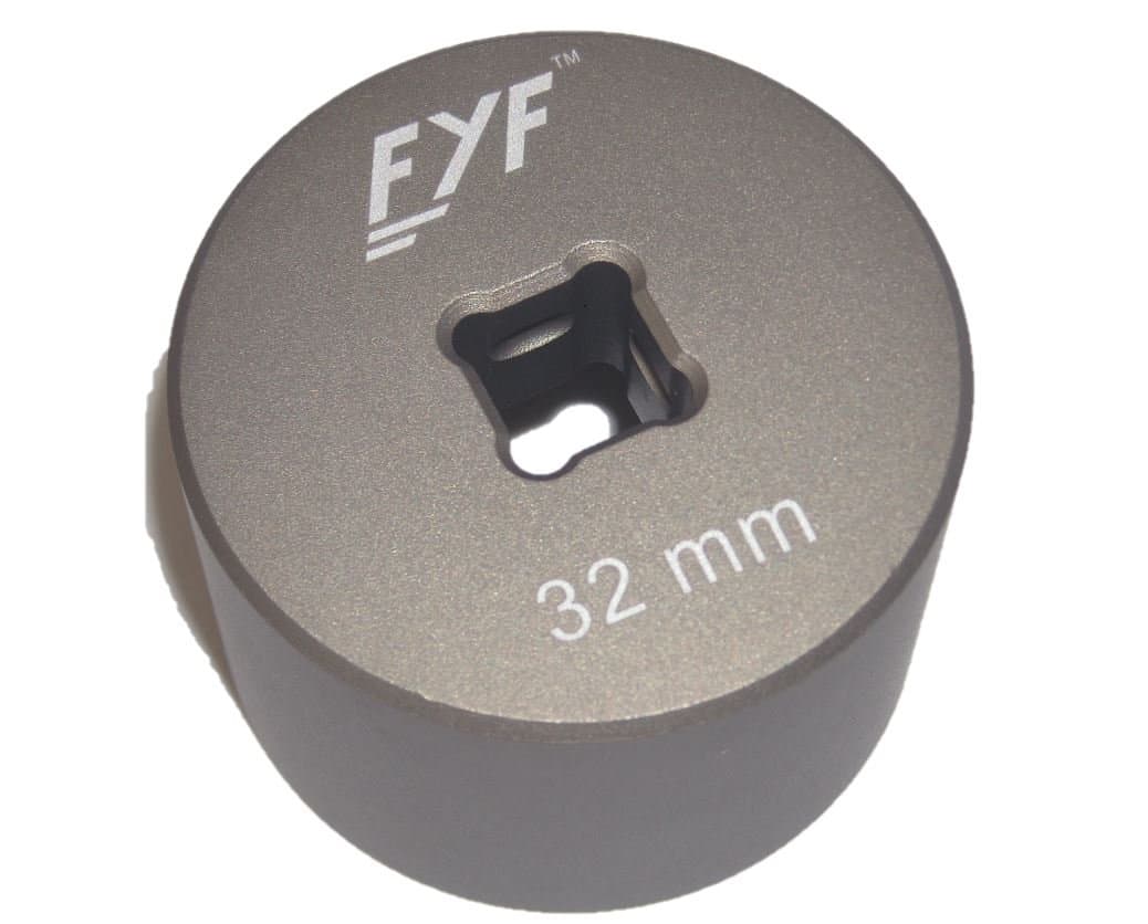 FYF, Bike Tool, Suspension Top Cap Socket, 6 Point 3/8 Drive, 24 mm, 26 mm, 28 mm, 30 mm, 32 mm