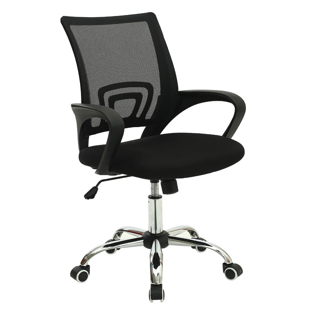 FLOURISH OFFICE Mid Back Mesh Ergonomic Office Computer Office Desk Chair Gaming Chair With Chromed Base Dark Black