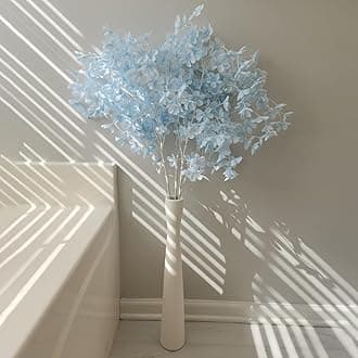 AETVRNI Flower Vase 16.5'' Tall White Ceramic Vase,Pampas Grass Vases,Modern Home Decorations,Handmade Brushed Skinny Floor Vases for Decor Living Room,Table,Fire Mantel,Entryway,White 40cm