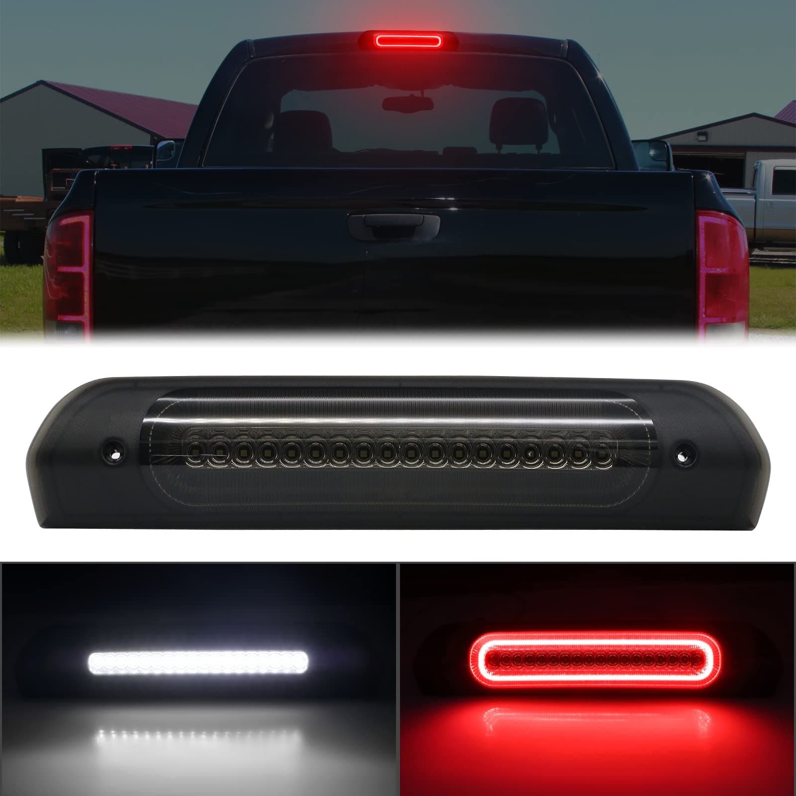 Fit for 2003-2008 Ram 1500 2500 3500 LED Strobe Third Brake Light