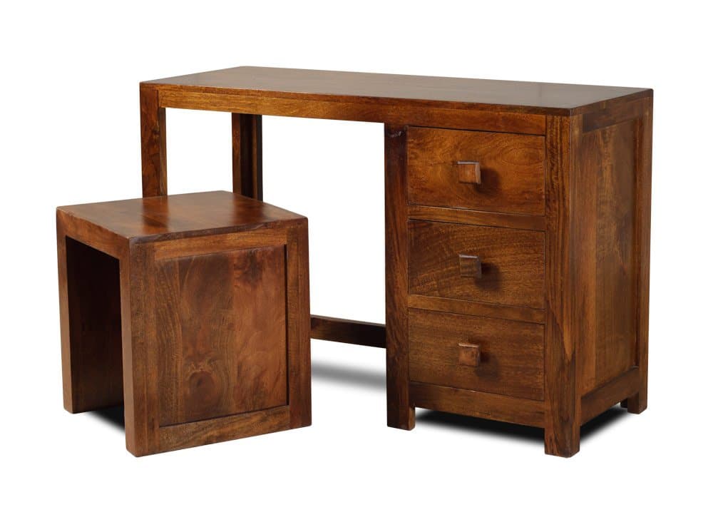 Casa Bella Furniture Solid Mango Wood Dressing Table & Stool