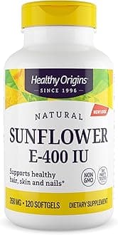 Healthy Origins Vitamin E, 400 IU Sunflower (Sun E 900) - Vitamin E Supplement - Hair, Skin & Nails Vitamins - Non-GMO & Gluten-Free Supplement - 120 Softgels