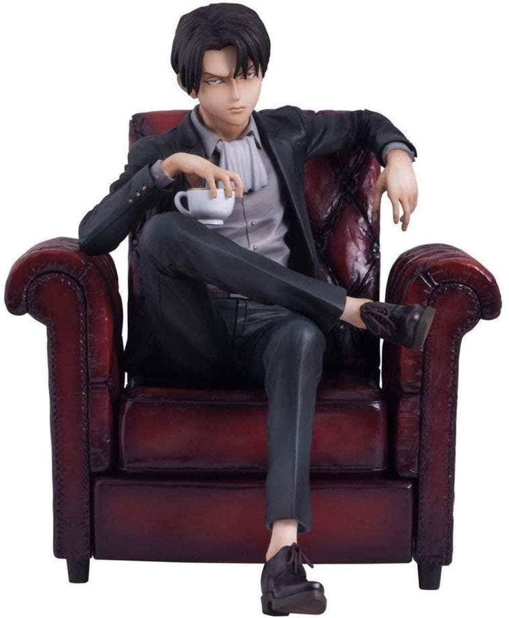 Anime model Attack On Titan: Attack On Titan Levi PVC Figure - Li Weier Sitting Posture Action Figure Statue Kid Anime Superhero Statues gift birthday present