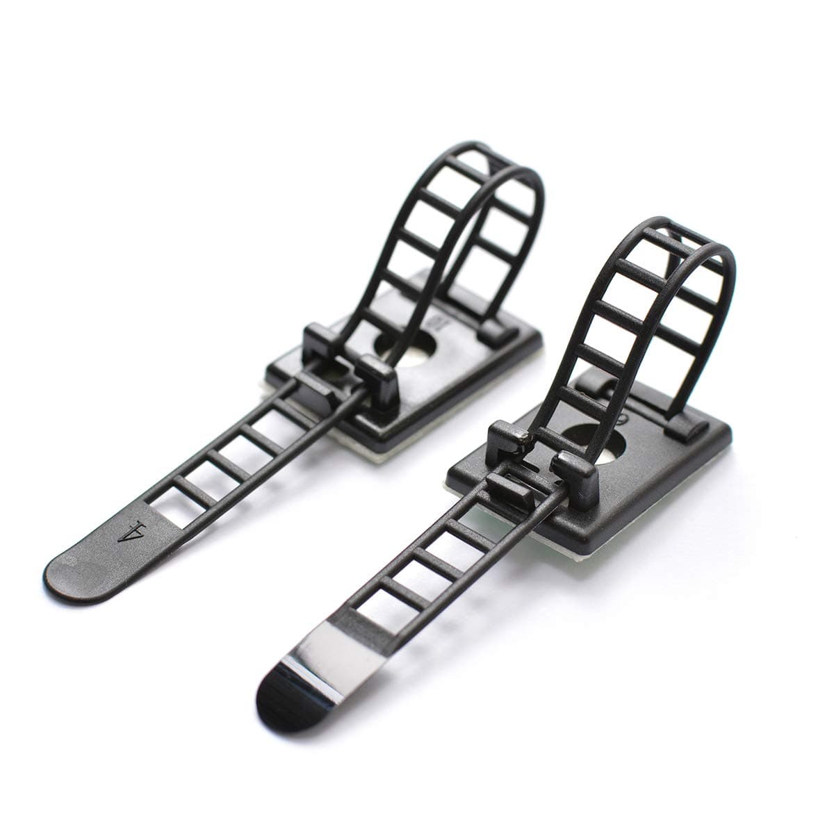 50 Pieces Nylon Cable Zip Ties with Adhesive Backing and Optional Screw Mount - Reusable Cable Management Clips for Wires and Cords - Adhesive Cable Ties for Home and Office Organisation