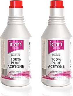 100% Pure Acetone Nail Polish Remover UV Gel, 2 x 1000 ml