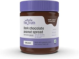 Dark Chocolate Peanut Spread | 325 g | Creamy | No Added Sugar | No Artificial Sweeteners | Gluten Free | No Preservatives | 100% Natural Protein Source