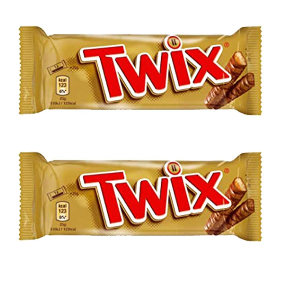 Twix Chocolate Bar, 2 X 50 Gram