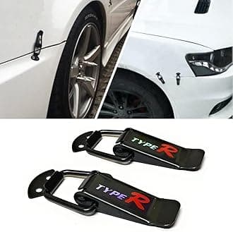 AutoBizarre Car Bumper Security Hook Lock Clips Kit Quick Release Fasteners Type R Bumper Clips for Car Bumpers, Fenders, Trunk and Hatch Lids Compatible with All Cars (Set of 2)