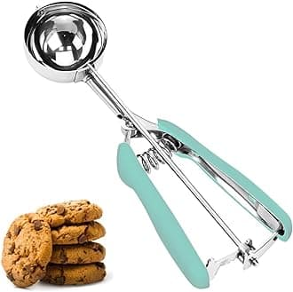 - Cookie Scoop, 18/8 Stainless Steel Cookie Scooper, Cookie Scoops for Baking, 3Tbsp/45ml/1.5oz Cookie Dough Scoop, Ice Cream Scooper with Trigger Release, Cookie Scooper for Baking (Mint Green)…