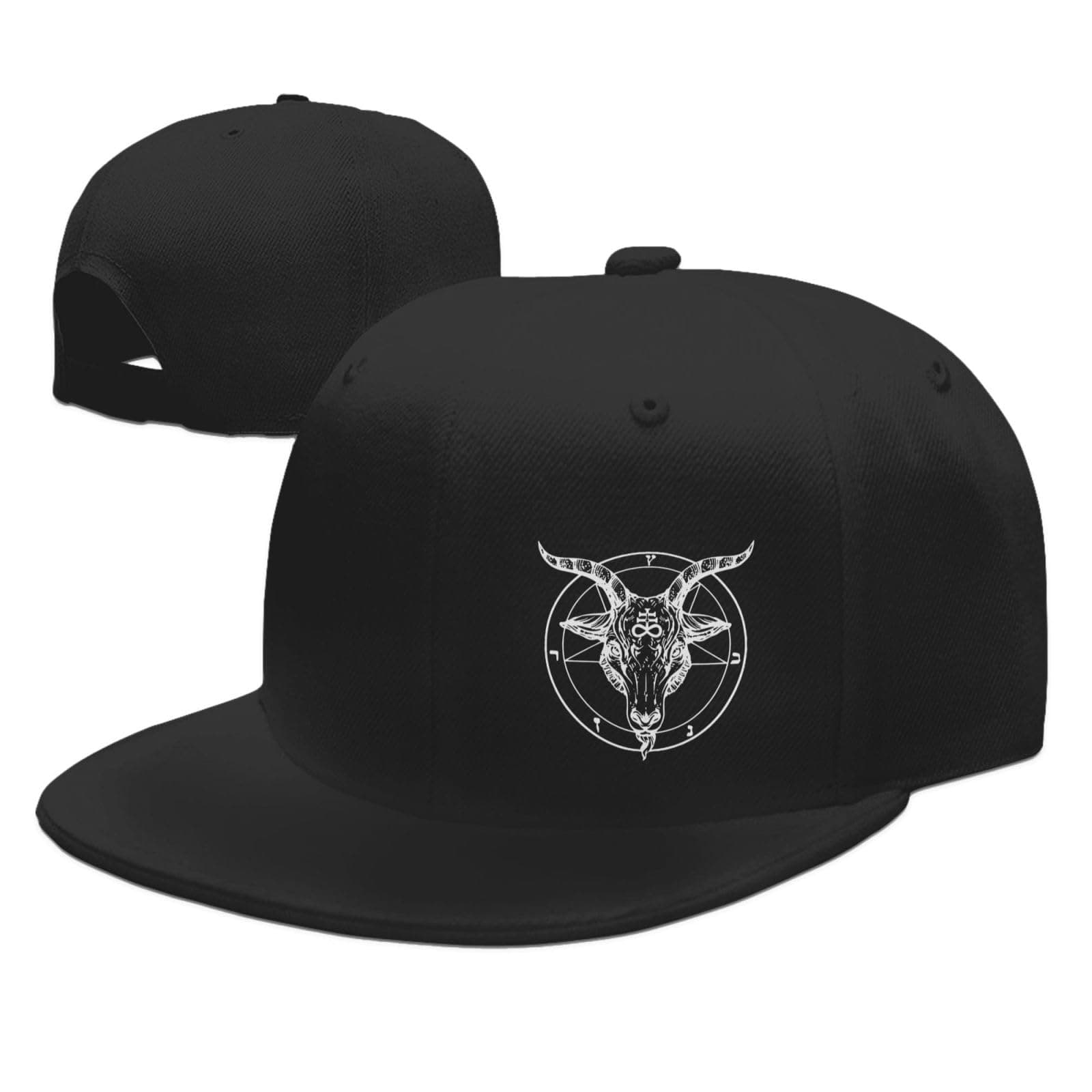 Baphomet Satanist Goat Ram Flat Brim Bill Baseball Cap Adjustable Faashion Sunhat Trucker Hat for Men Women