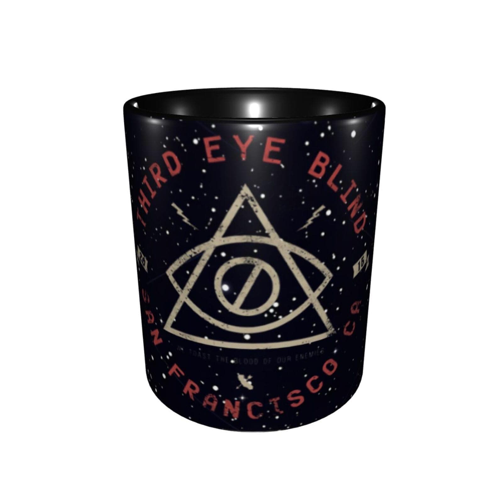 11 OZ Ceramic Coffee Mugs Third Eye Rock Blind Band Novelty Mug Tea Cup with Handle for Home Office Decor