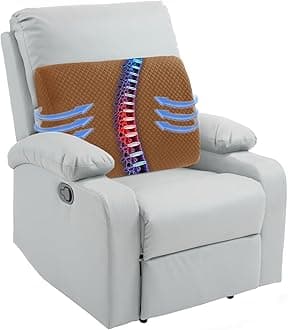 HOMBYS Lumbar Support Pillow for Recliner Chair, Memory Foam Back Support Cushion for Elderly,Extra Large Lumbar Support Pillow,Thick Backrest for Home Reading (Coffee, 20“x13.5"x5")