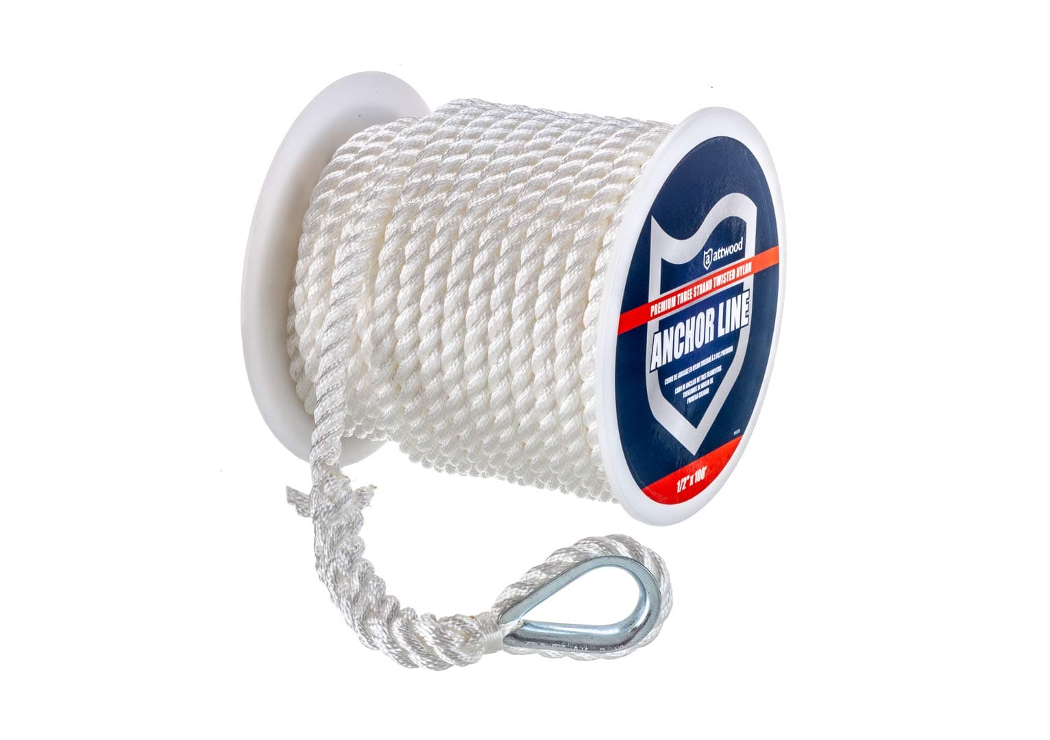 attwood Nylon Twisted Anchor Line with Thimble