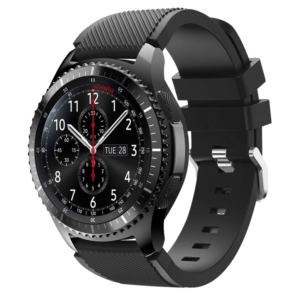 Strap Compatible with Samsung Gear S3 Frontier/Gear S3 Classic/Galaxy Watch 46mm/Huami Amazfit 2/Huawei Watch GT/Huawei Watch 2 Pro, 22mm Soft Silicone Sport Strap