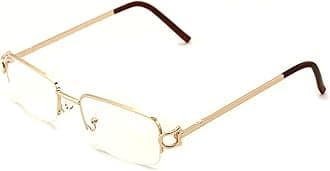 V.W.E. Rectangular Frame Clear Lens Designer Half Rim Eyeglasses Metal Glasses