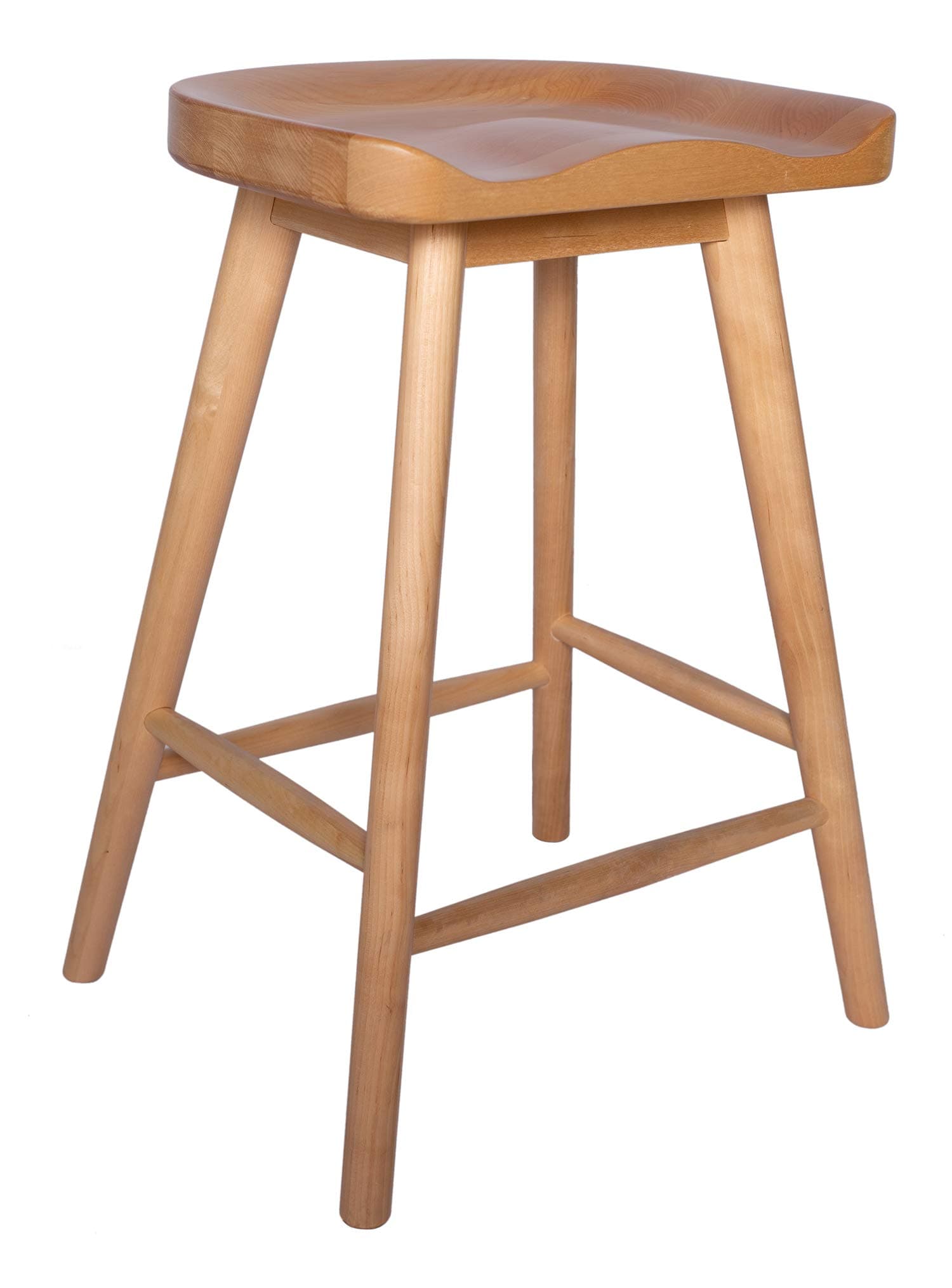 Amazon Brand - Rivet Kitchen Height Bar Counter Stool, Birch, Natural Finish, 24"H