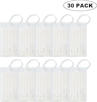 30 Pack Luggage Tags for Suitcases, Airplane Travel Essentials for Flying, International Travel Must Haves, and Luggage Accessories by Sodsay