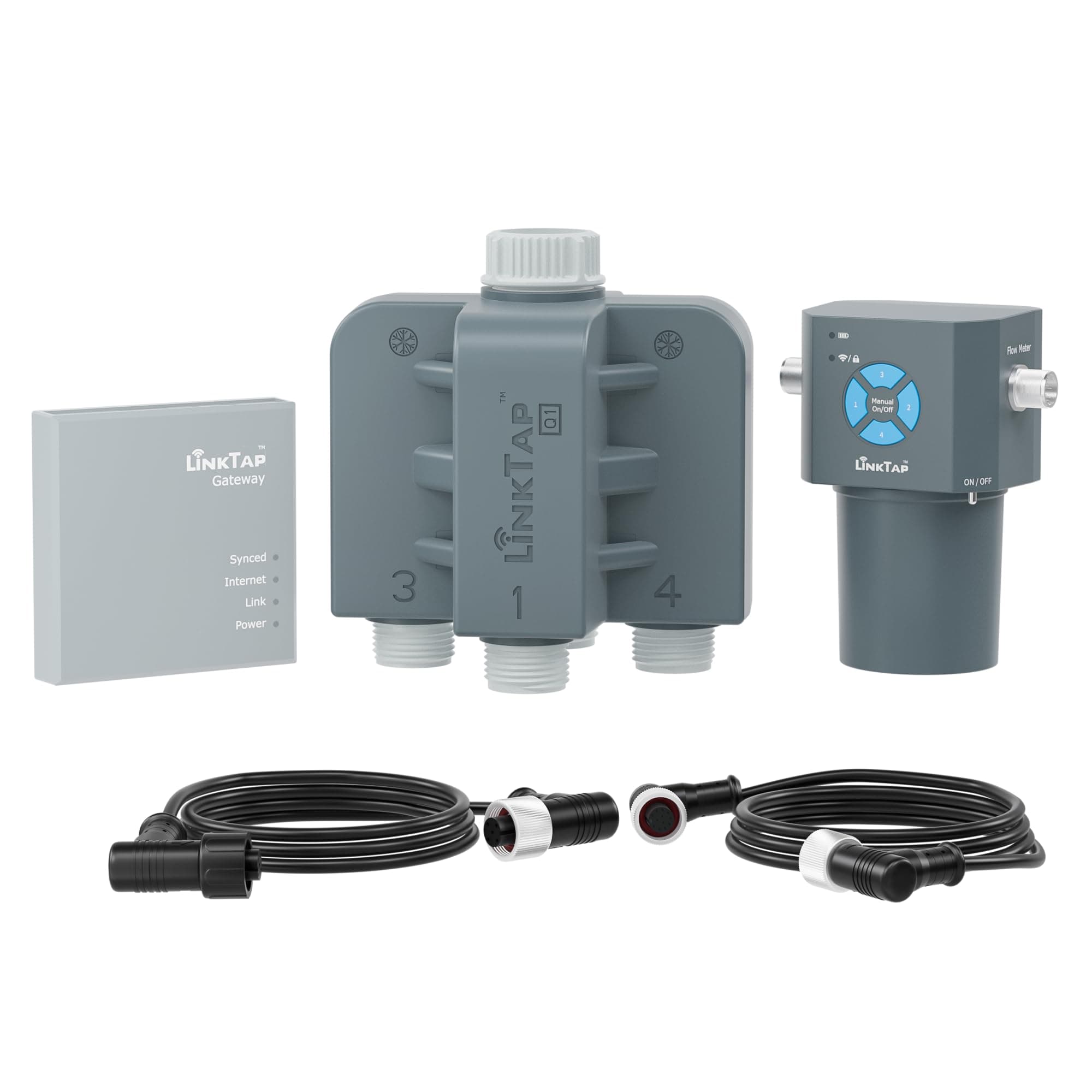 LinkTap Q1 4-Port Smart Water Timer | Requires Gateway | 4 Separate Outlets, Intelligent Irrigation System Controller, Equals 4 G2S or 2 D1 Sprinkler Timers, Mesh Network for Garden/Yard/lawn/pool