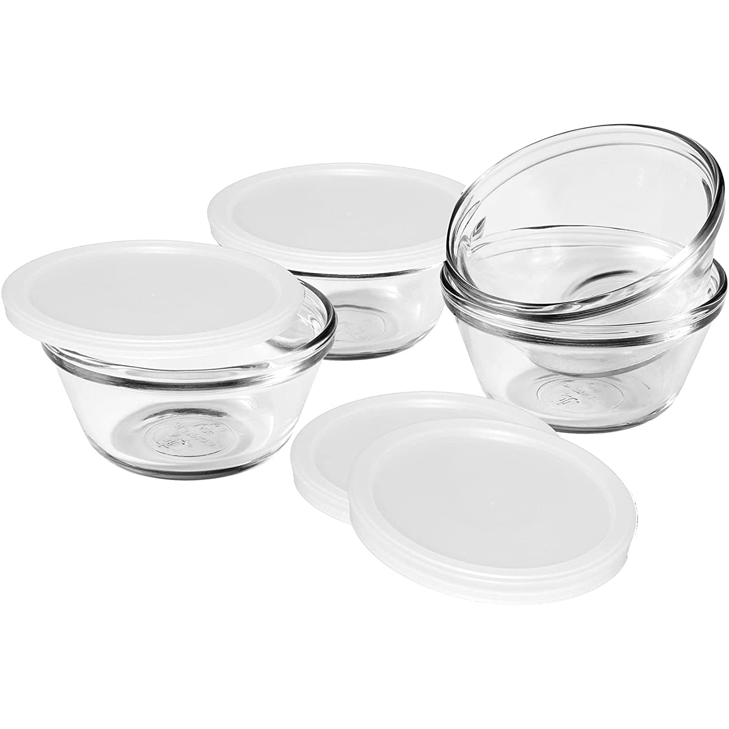 6-Ounce Custard Cups with Lids, Set of 4